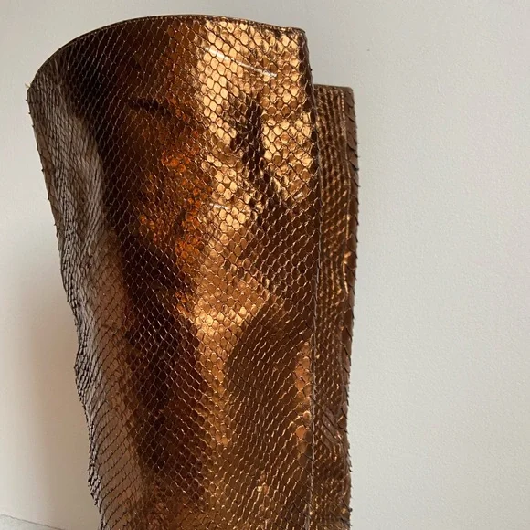 Jimmy Choo Mavis Python Metallic Boots - Picture 9 of 16